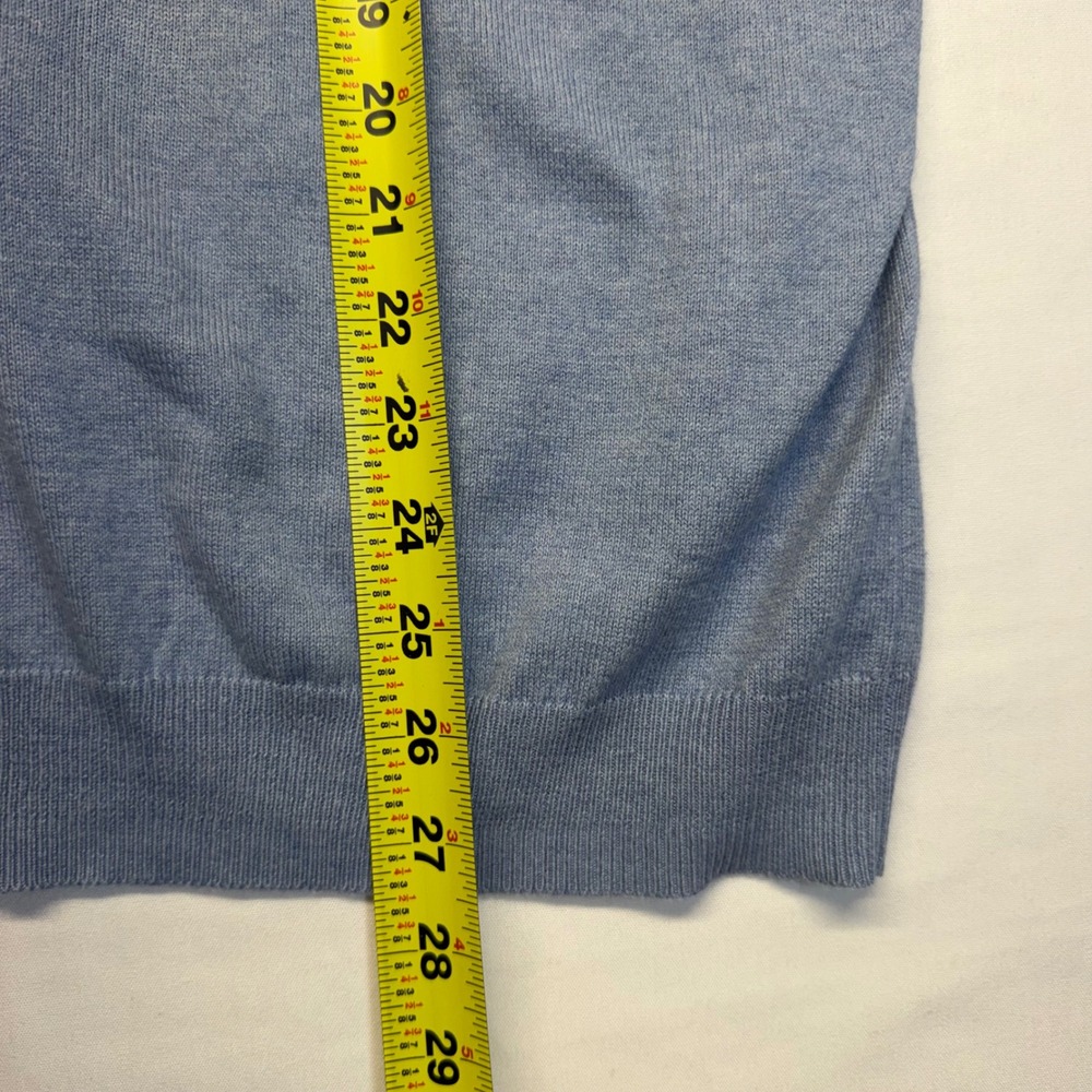 J. Hilburn Sweater Quarter Zip XL Blue Cotton Silk Cashmere Mens Luxury Pullover - Picture 6 of 11